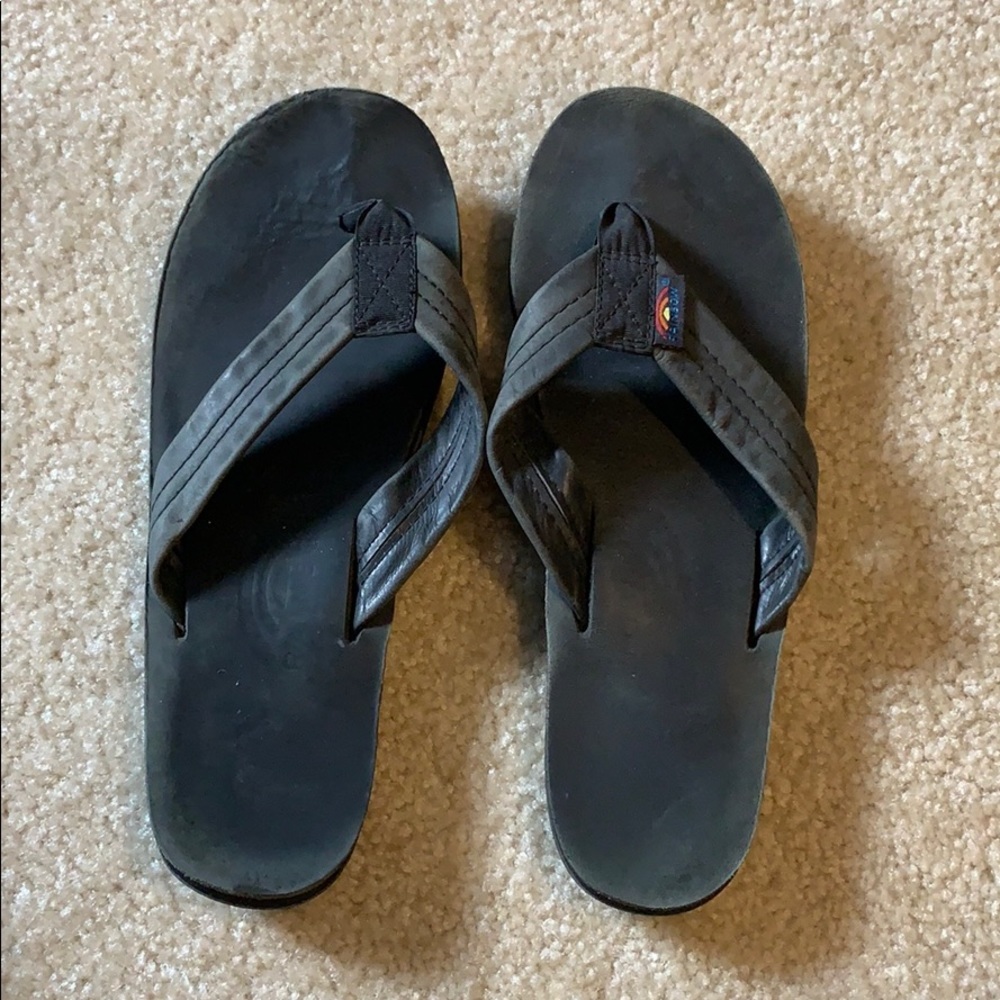 Gray Leather Rainbows  - Womens Medium